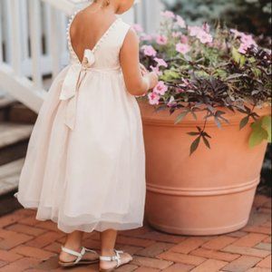 Ivory Pearl Flower Girl Dress